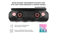 Ford Bronco 6th Gen 4-Door Overhead Bar System fits 4 x 8" speakers + 2 x 6.5" Speakers and 2 x 3.78" Tweeters - DS18