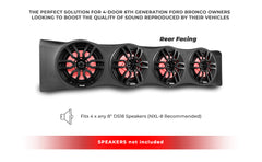 Ford Bronco 6th Gen 4-Door Overhead Bar System fits 4 x 8" speakers + 2 x 6.5" Speakers and 2 x 3.78" Tweeters - DS18