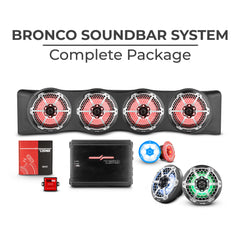Bronco 6th Gen 4 Door Rear Mount Sound Bar System Complete Package. - DS18