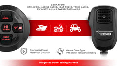Marine And Powersports Waterproof Bluetooth Audio Receiver With Controls and Microphone - DS18