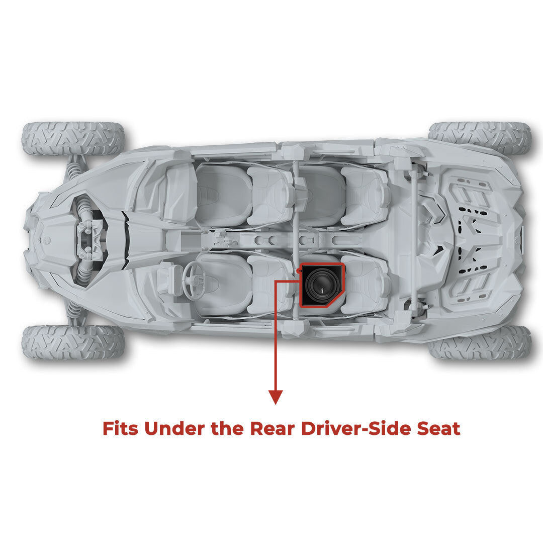Can-Am 10” Under-Seat Subwoofer Enclosure for 4-Door Maverick X3 (2017-Up) - Rear Driver Side - DS18