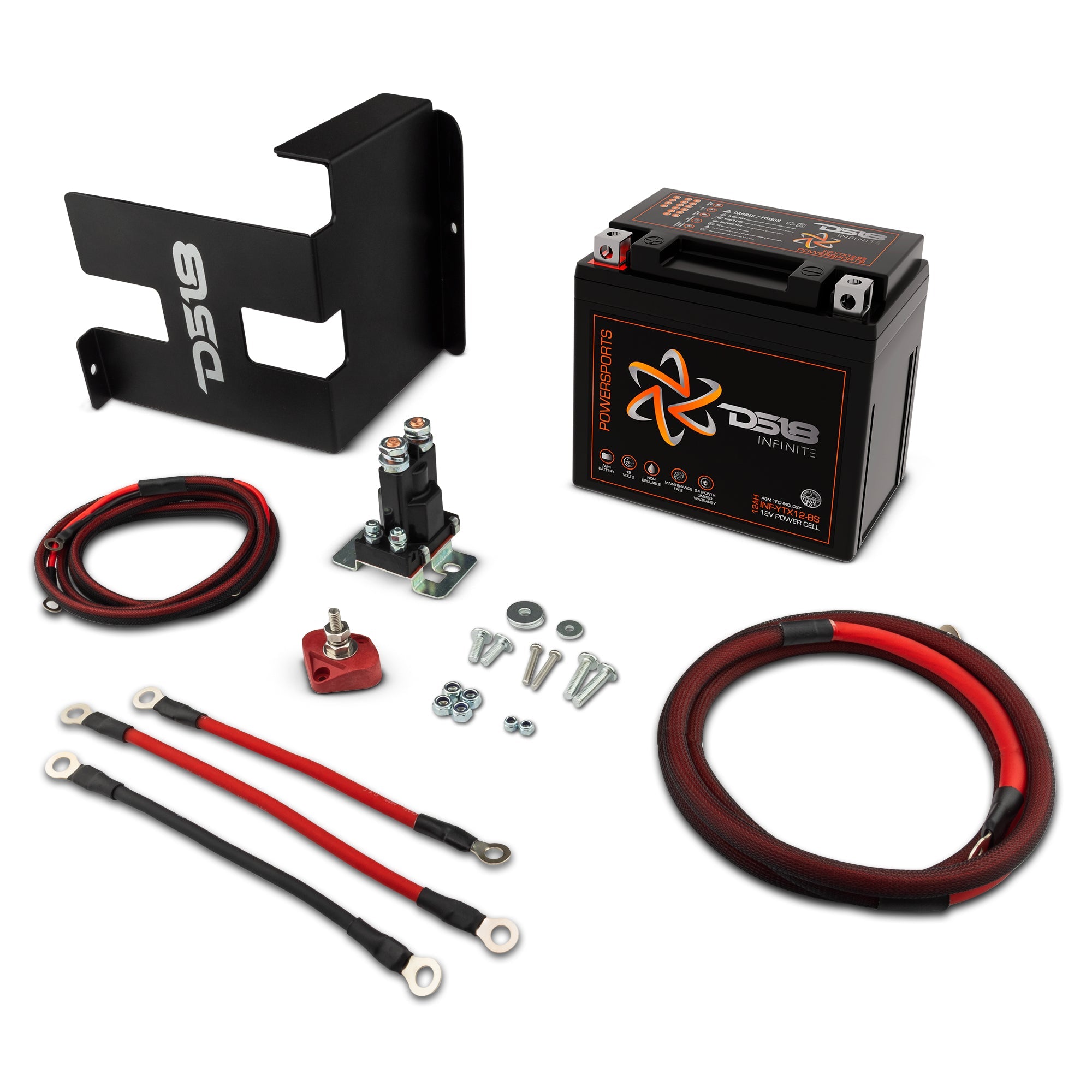 Can-Am Maverick X3 Second Battery Upgrade Kit with Battery - More Battery Reserve Power For Longer Lasting Audio - DS18