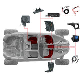 Can-Am Maverick X3 Stage 3 - Dash Speaker Panels, 12” Subwoofer, Amplifier, Bluetooth Radio & LED Lights - DS18