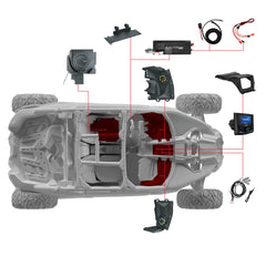 Can-Am Maverick X3 Stage 3 - Dash Speaker Panels, 12” Subwoofer, Amplifier, Bluetooth Radio & LED Lights - DS18