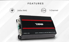 CANDY Compact Class D 1-Channel Monoblock Amplifier 1800 Watts - DS18