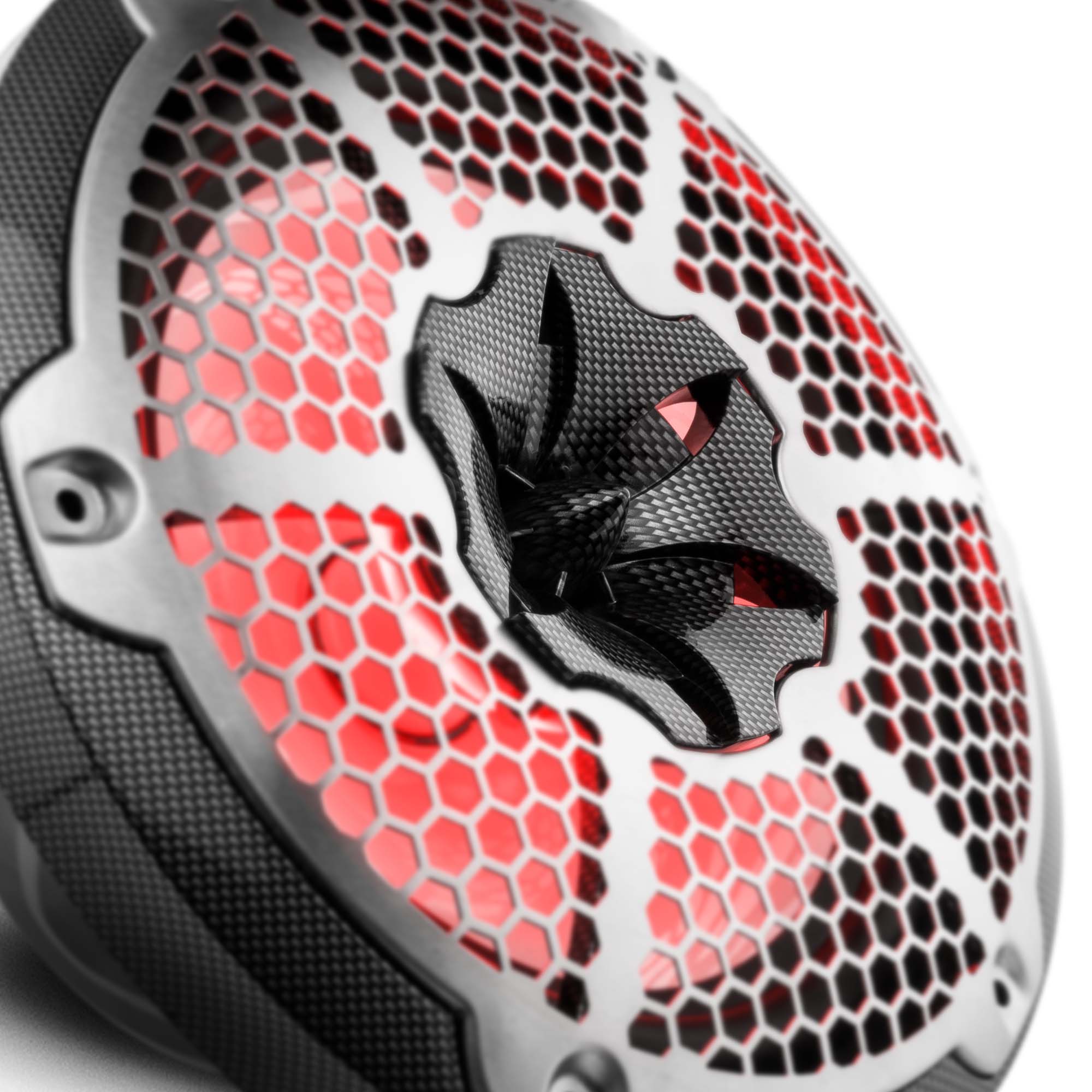 NXL 10" 2-Way Coaxial Marine Speaker With LED RGB Lights 200 Watts Rms 4-Ohm -Black Carbon Fiber - DS18