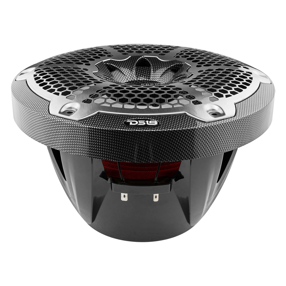 NXL 10" Marine Subwoofer With LED RGB Lights 300 Watts Rms SVC 4-Ohm -Black Carbon Fiber - DS18
