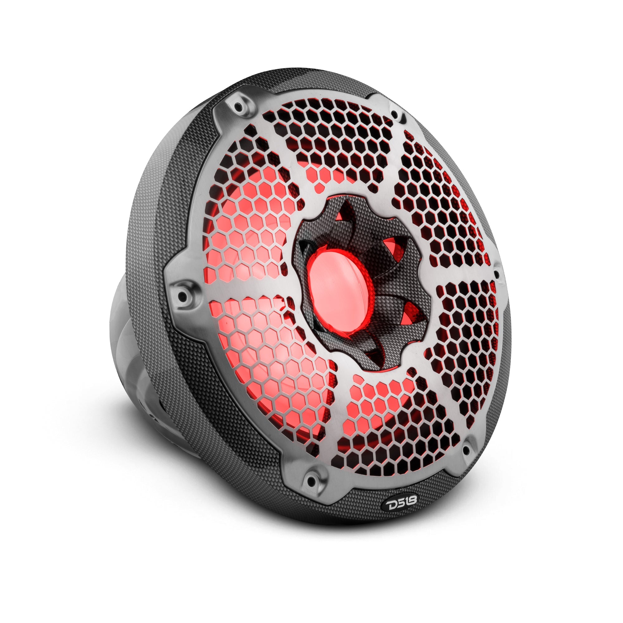 NXL 10" Marine Subwoofer With LED RGB Lights 300 Watts Rms SVC 4-Ohm -Black Carbon Fiber - DS18