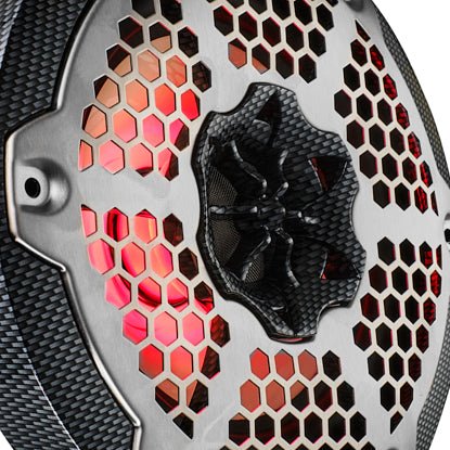 NXL 6.5" 2-Way Coaxial Marine Speaker With LED RGB Lights 100 Watts Rms 4-Ohm - Black Carbon Fiber - DS18