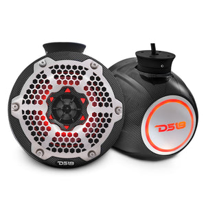NXL 6.5" Pod 300W Speaker with Integrated RGB LED Lights (Pair) - Perfect for Jet Skis - DS18