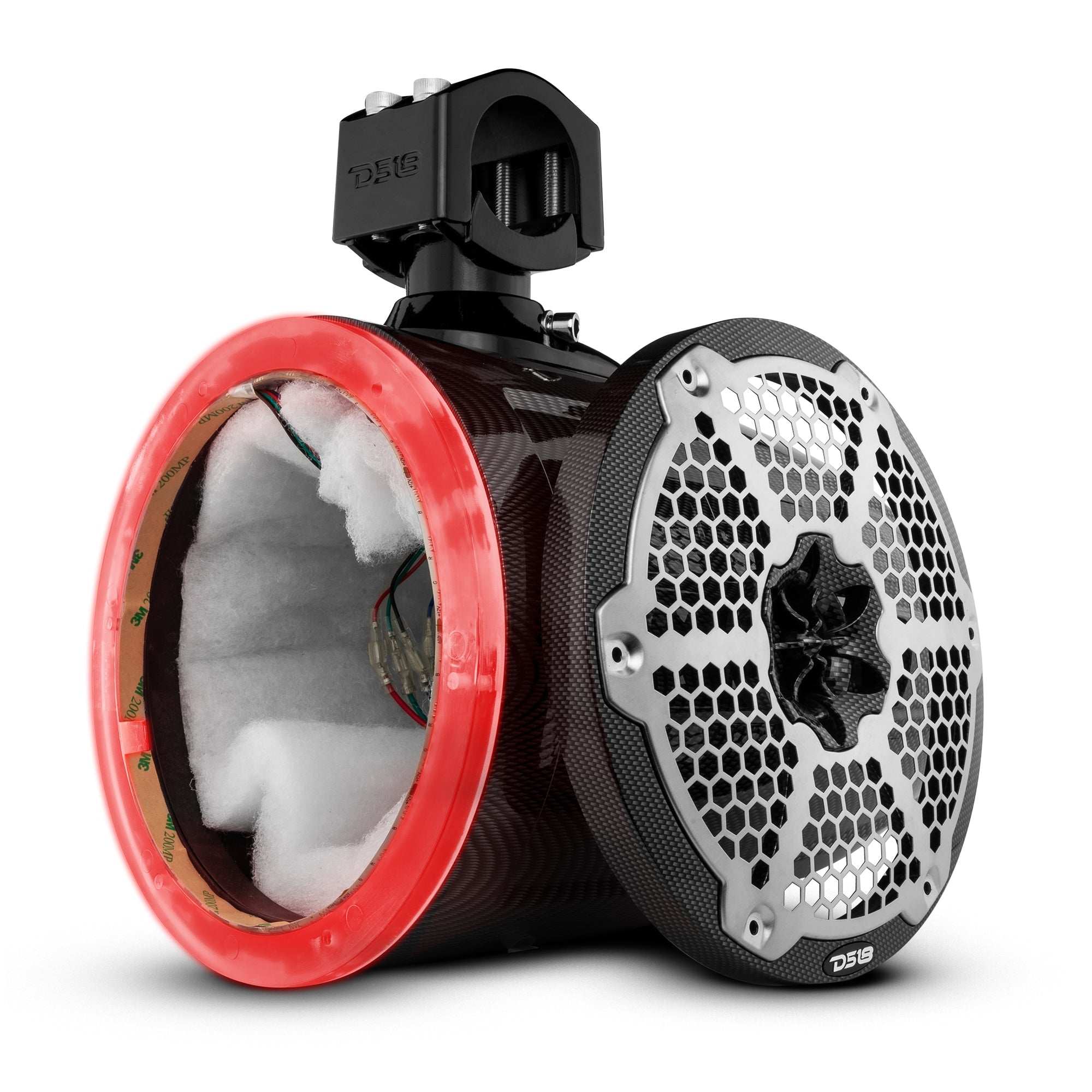 NXL 8" Marine and Powersports Empty Tower LED RGB Lights -Black Carbon Fiber - DS18