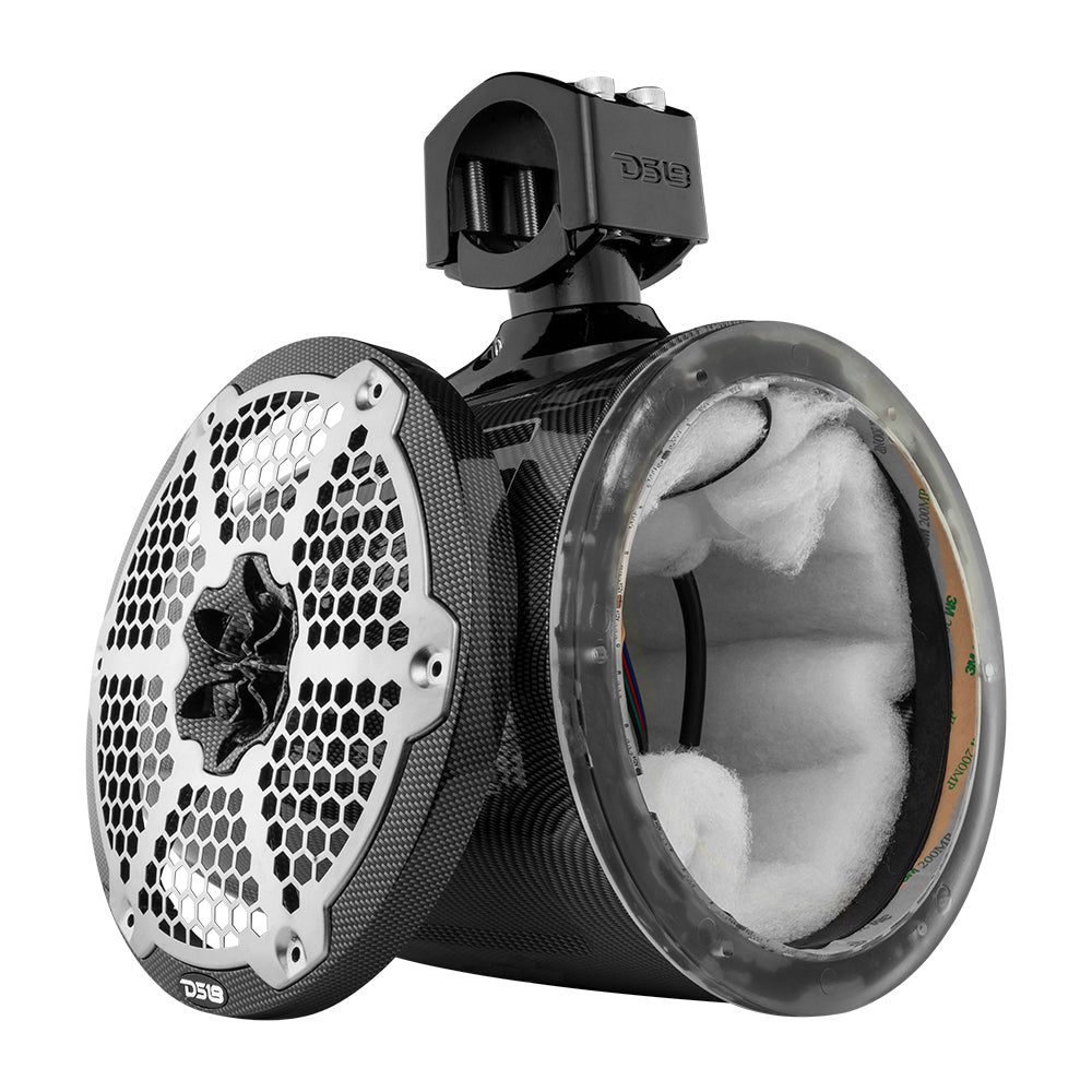 NXL 8" Marine and Powersports Empty Tower LED RGB Lights -Black Carbon Fiber - DS18