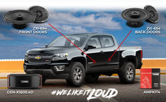 2015-2020 Chevy Colorado Crew and Extended Cab Front and Back Doors Speakers Good Upgrade/Replacement Package 1600 Watts
