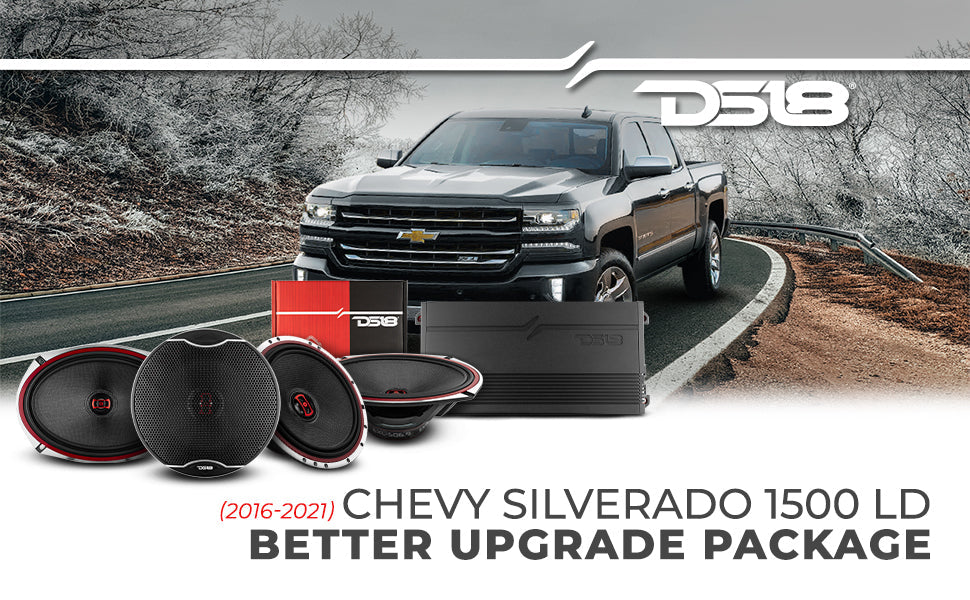 DS18 2016-2021 Chevy Silverado 1500 LD Front and Back Doors Speakers Better Upgrade/Replacement Package 1800 Watts - DS18