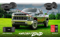 2016-2021 Chevy Silverado 3500 HD Crew and Extended Cab Front and Back Doors Speakers Good Upgrade/Replacement Package 1600