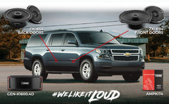 2015-2020 Chevy Suburban Front and Back Doors Speakers Good Upgrade/Replacement Package 1600 Watts - DS18