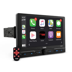 10.5" Floating Adjustable Modular Touchscreen Mechless Single-DIN Head Unit with Bluetooth, Apple Car Play, Android Mirror
