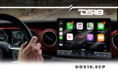 10.5" Floating Adjustable Modular Touchscreen Mechless Single-DIN Head Unit with Bluetooth, Apple Car Play, Android Mirror