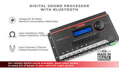 2-Channel In and 6-Channel Out Digital Sound Processor (DSP) with Bluetooth and LCD Screen - DS18
