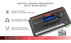 2-Channel In and 8-Channel Out Digital Sound Processor (DSP) with Bluetooth and LCD Screen - DS18
