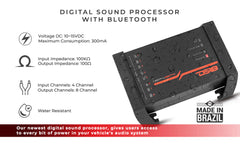 4-Channel In and 8-Channel Out Digital Sound Processor (DSP) with Bluetooth - DS18