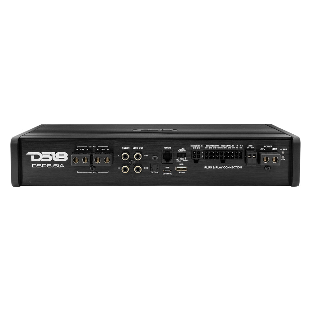 DS18 DSP8.6iA 6-Channel Car Amplifier with 8-Channel Digital Sound Processor - DS18