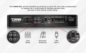 DS18 DSP8.6iA 6-Channel Car Amplifier with 8-Channel Digital Sound Processor - DS18