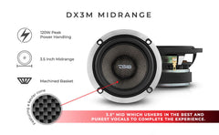 DX 6.5" 3- Way Component Speaker System With Kevlar Cone 290 Watts Rms 4-Ohm - DS18