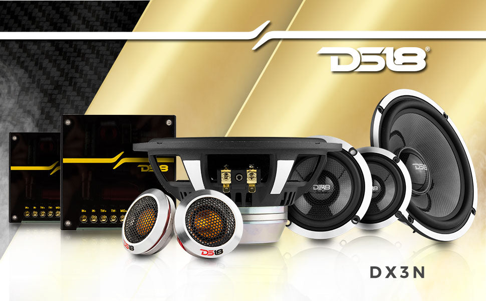 DX 6.5" 3- Way Neodymium Component Speaker System With Carbon Fiber Cone 290 Watts Rms 4-Ohm - DS18