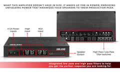 Deluxe 4-Channel Compact Class D Amplifier 4 X 150 Watts Rms @ 4-Ohm - DS18