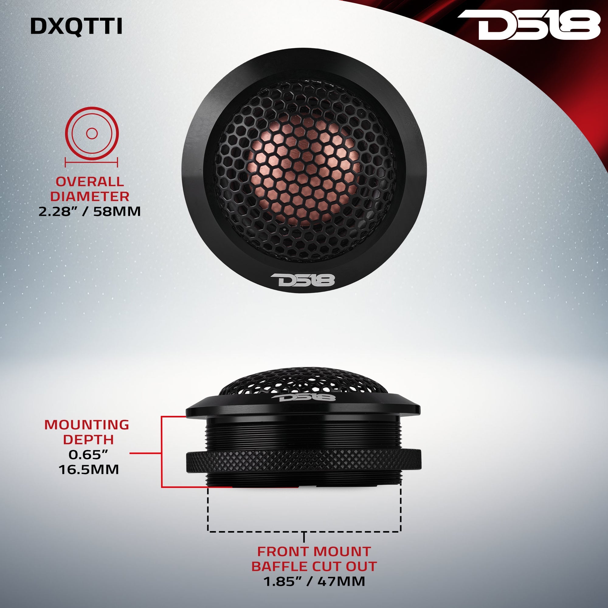 DXQ 2.2" Titanium Dome Tweeter with Neodymium Magnet | 30W RMS 4-Ohm - DS18