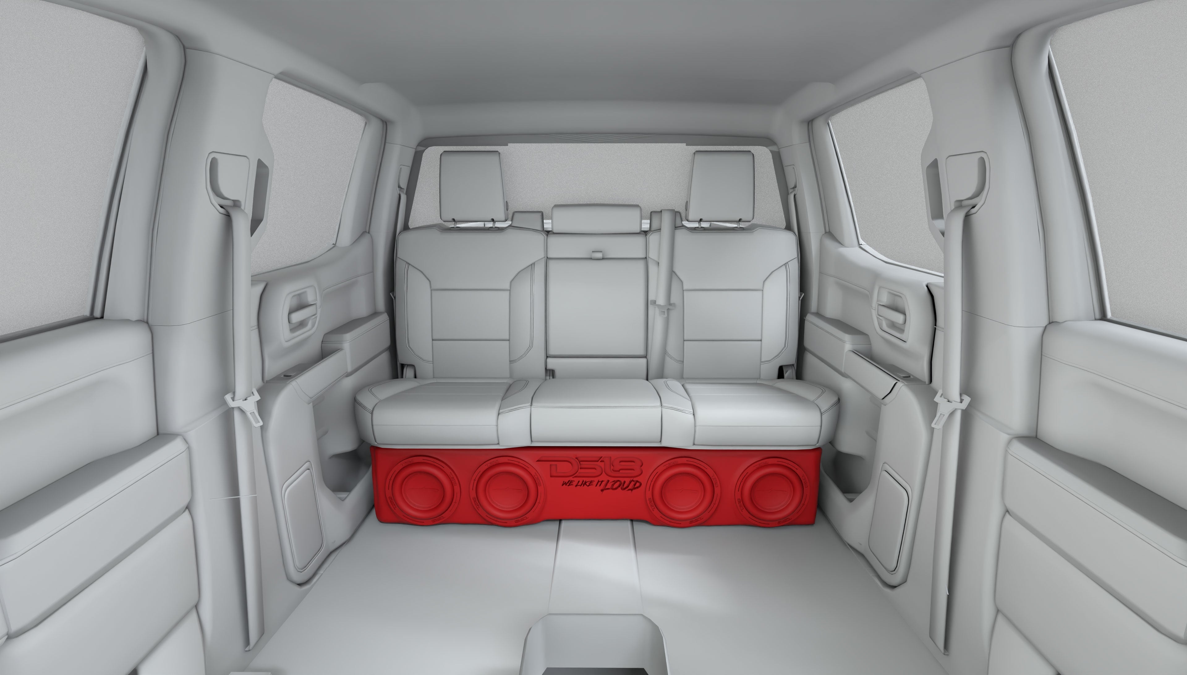 Loaded 4 x 8" Subwoofer Enclosure for Chevy/GMC Crew Cabs (2007-2026) and Ford F-150/Super Duty Crew Cabs (2009-2026) - DS18