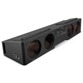 Subwoofer Enclosure for 2007-2026 Chevy/GMC and 2009-2026 Ford F-150/Super Duty Crew Cabs, Quad 8" Under Rear Seat Front-Fire