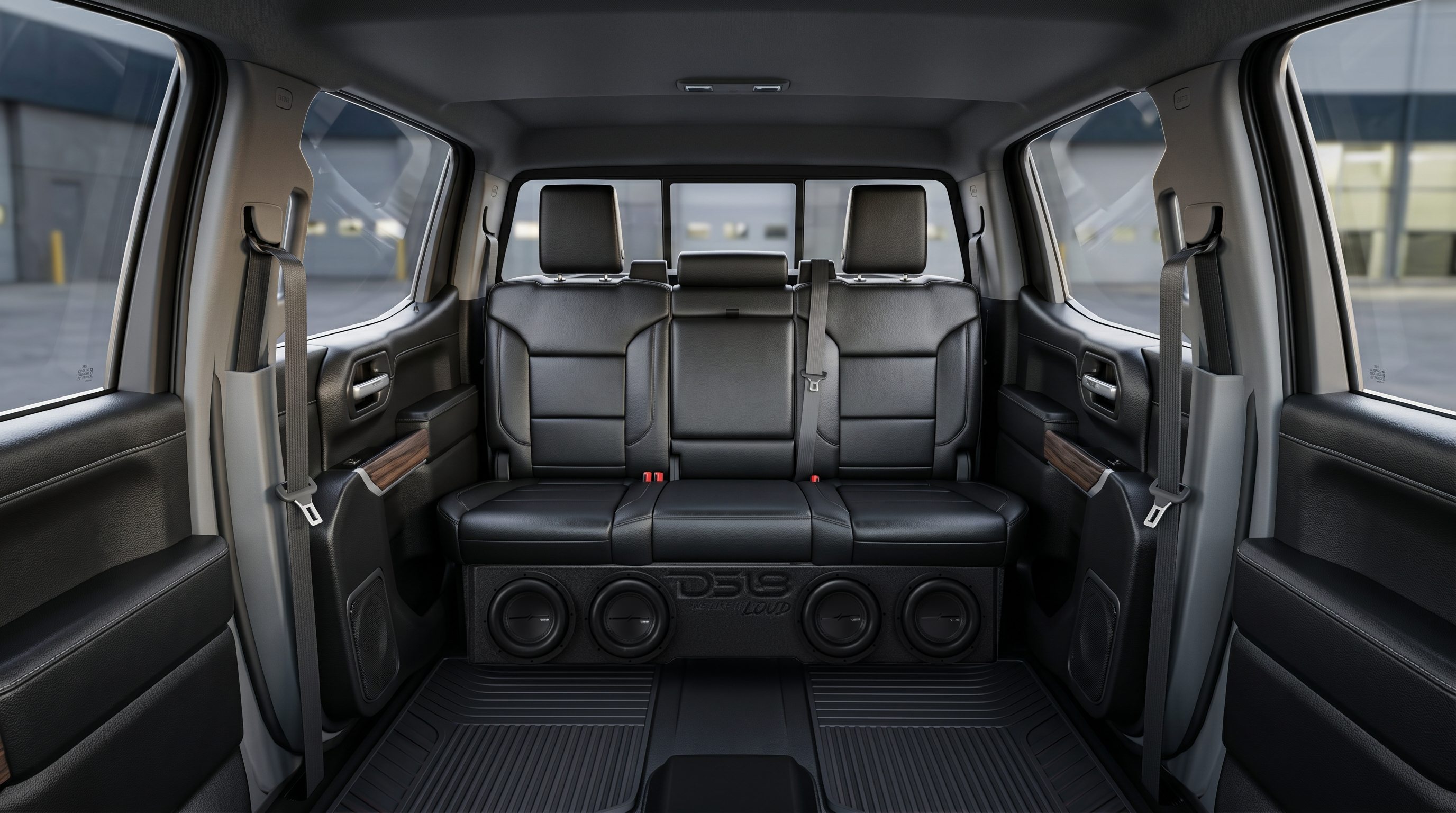 Loaded 4 x 8" Subwoofer Enclosure for Chevy/GMC Crew Cabs (2007-2026) and Ford F-150/Super Duty Crew Cabs (2009-2026) - DS18