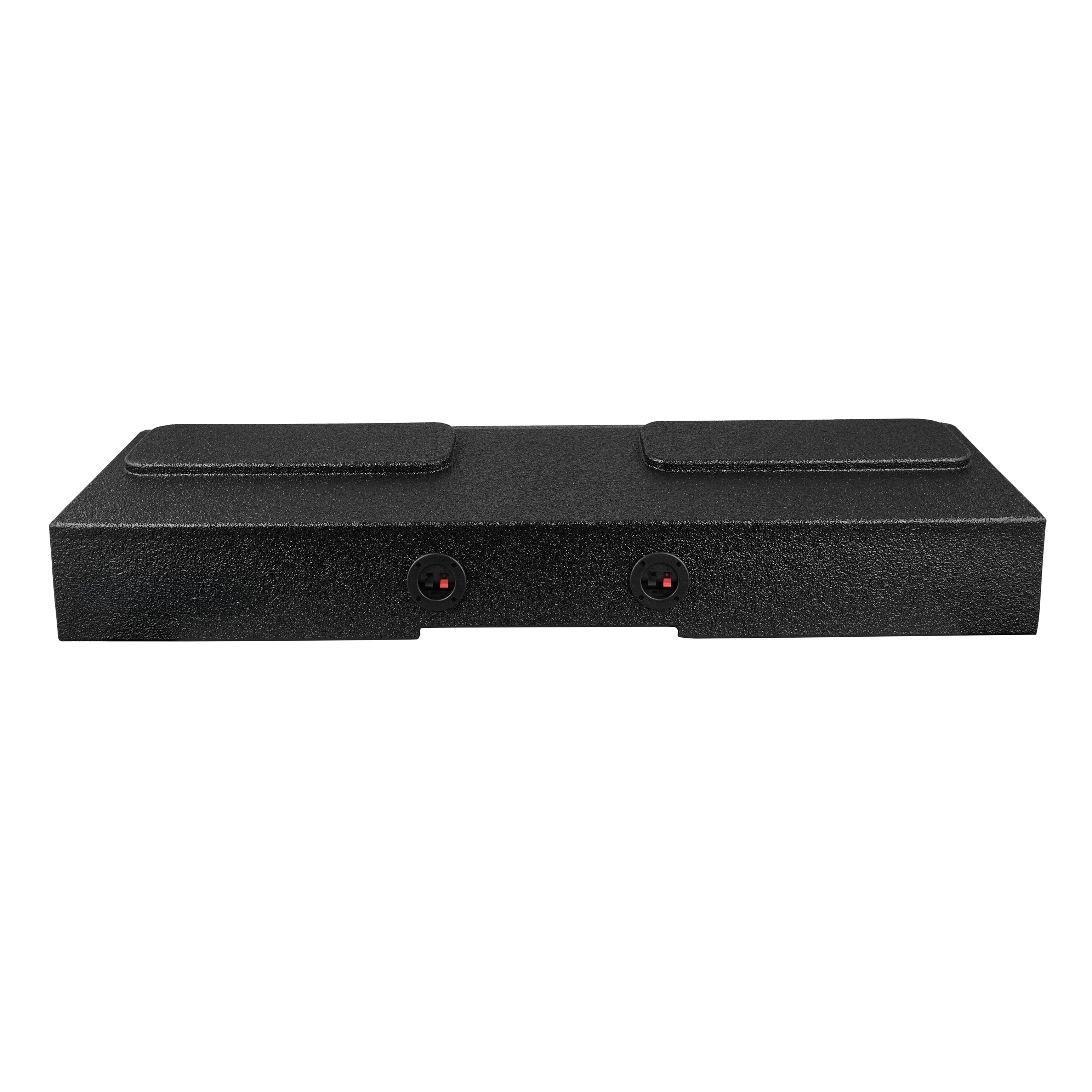Subwoofer Enclosure for 2007-2026 Chevy/GMC and 2009-2026 Ford F-150/Super Duty Crew Cabs, Quad 8" Under Rear Seat Front-Fire