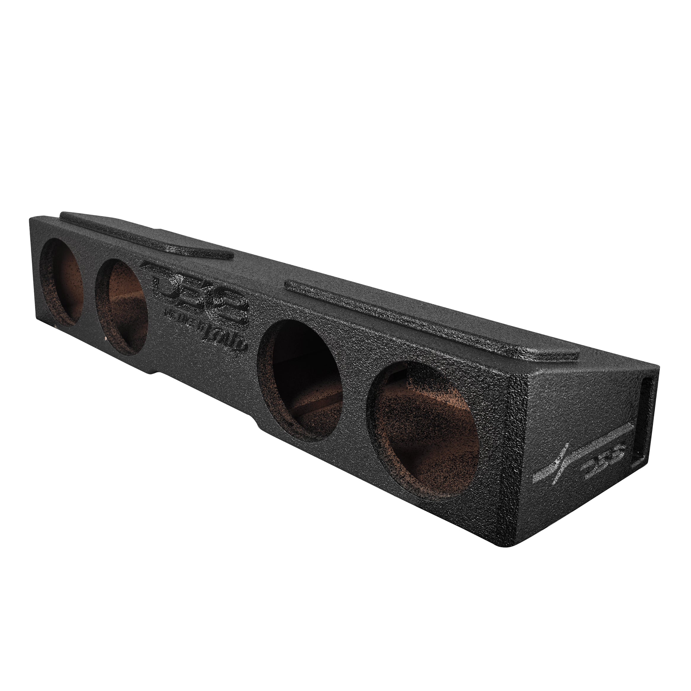 Subwoofer Enclosure for 2007-2026 Chevy/GMC and 2009-2026 Ford F-150/Super Duty Crew Cabs, Quad 8" Under Rear Seat Front-Fire