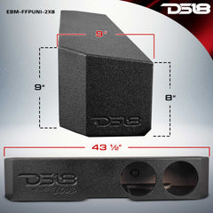 Subwoofer Enclosure for Dual 8" Subwoofers, Under Rear Seat Front-Fire Ported Box for Trucks - DS18