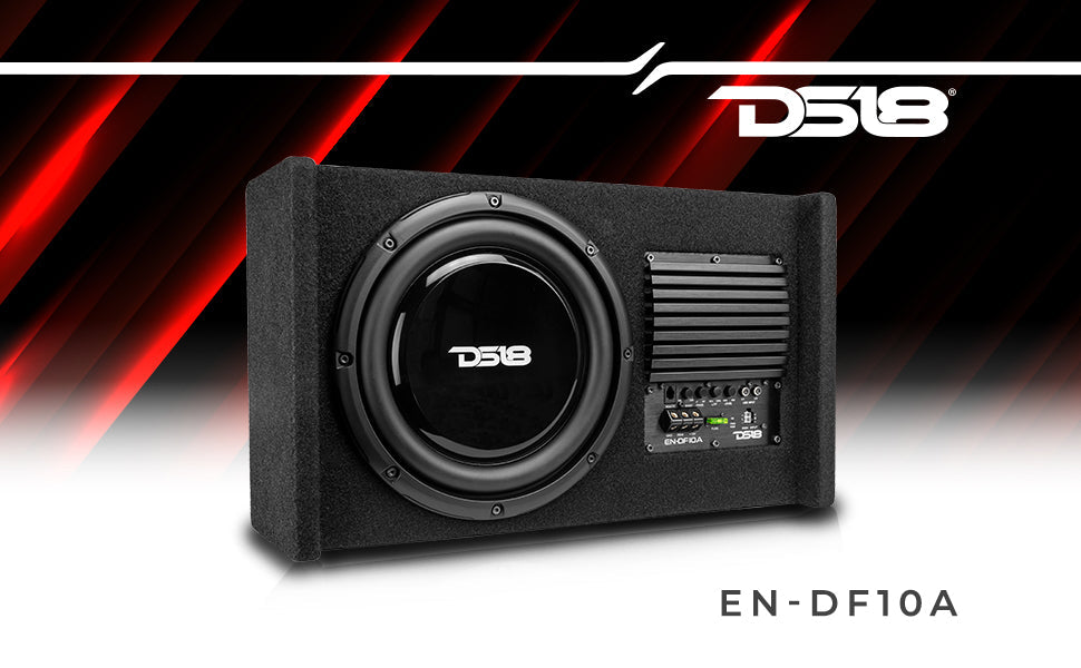 10" Loaded Amplified Shallow Down Fire Subwoofer Enclosure 250 Watts Rms - DS18