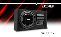 10" Loaded Amplified Shallow Down Fire Subwoofer Enclosure 250 Watts Rms - DS18