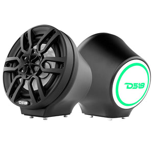 6.5” Universal Flat Mount Kick Panel Speaker Pod – Jet Skis, Jeeps, Motorcycles – RGB LED Lights - DS18