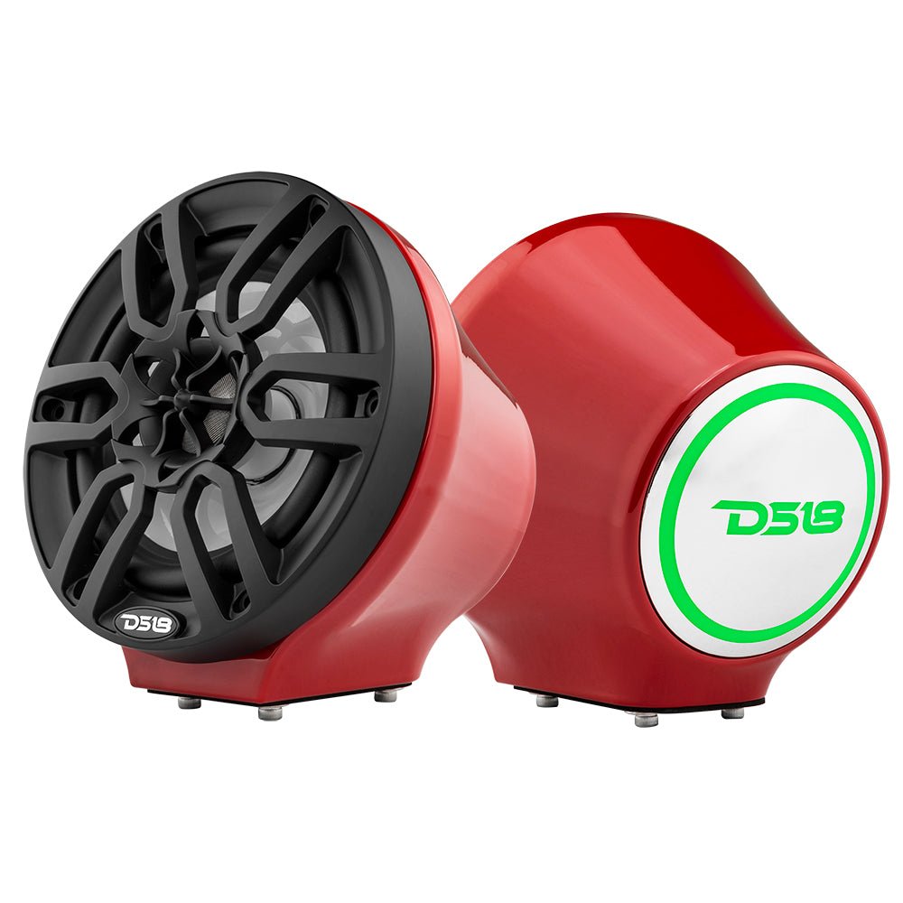 6.5” Universal Flat Mount Kick Panel Speaker Pod – Jet Skis, Jeeps, Motorcycles – RGB LED Lights - DS18