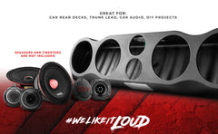 35" High Density ABS Universal Speakers Enclosure 4 X 6.5" and 2 x 3" Tweeters - Multi-Application Design for Cars, Trucks
