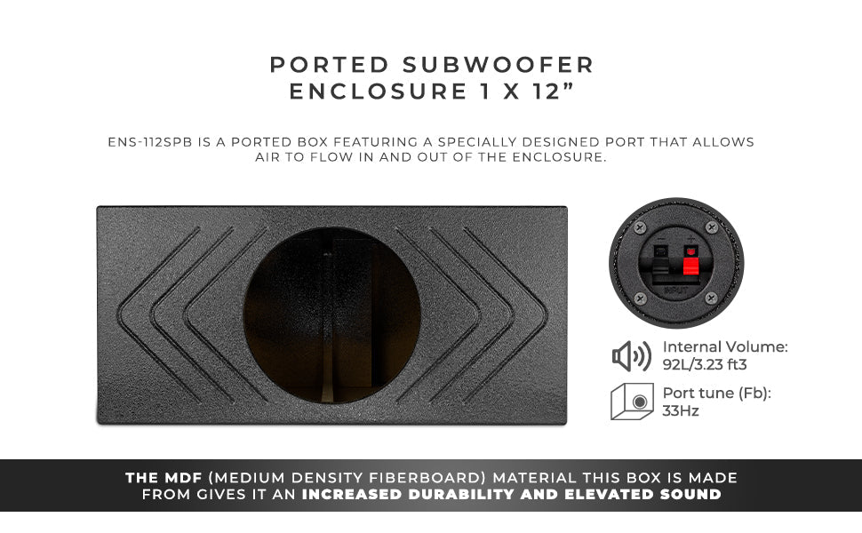 ENS-112SPB Ported Subwoofer Enclosure 1 x 12” - DS18