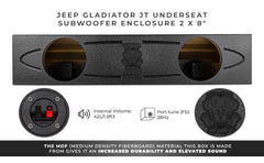 Jeep Gladiator JT Underseat Subwoofer Enclosure 2 x 8" - DS18