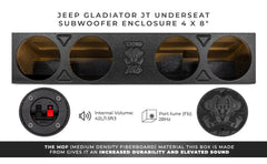 Jeep Gladiator JT Underseat Subwoofer Enclosure 4 x 8" - DS18
