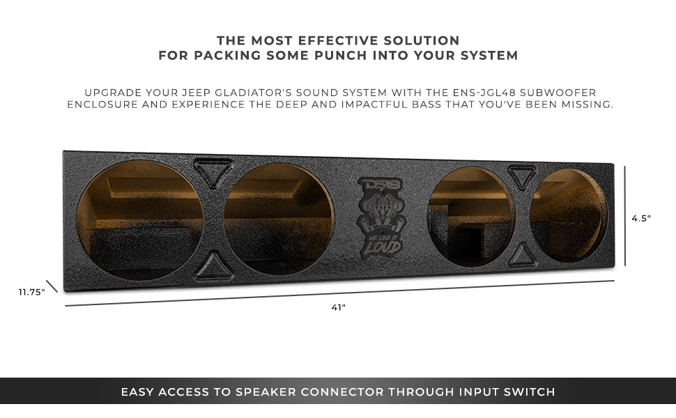 Jeep Gladiator JT Underseat Subwoofer Enclosure 4 x 8" - DS18