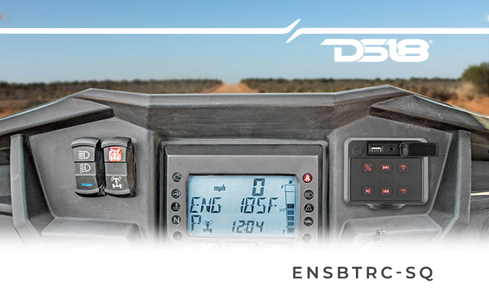 Marine And Powersports Waterproof Receiver Enclosure with Bluetooth, AUX Input, USB Player and Controls - DS18