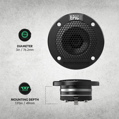 EPICPRO3NT 3" Neodymium Tweeters, 140W RMS, 4 Ohms (Pair)