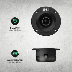 EPICPRO4T 4" Bullet Tweeters, 80W RMS, 4 Ohms (Pair)
