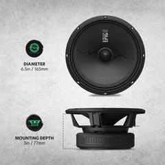 EPICPRO6X 6.5" Midrange Speakers, 200W RMS, 4 Ohms (Pair)